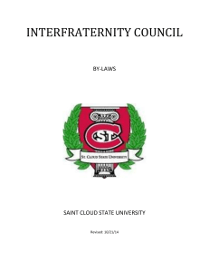 INTERFRATERNITY COUNCIL BY-LAWS SAINT CLOUD STATE UNIVERSITY