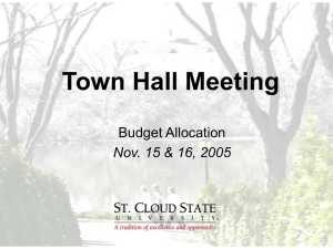 Town Hall Meeting Budget Allocation Nov. 15 &amp; 16, 2005