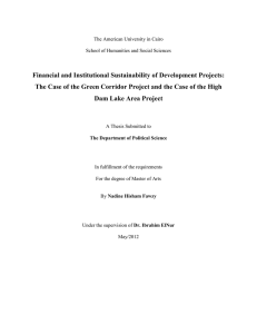 Financial and Institutional Sustainability of Development Projects: