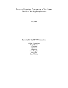 Progress Report on Assessment of the Upper Division Writing Requirement  May 2005