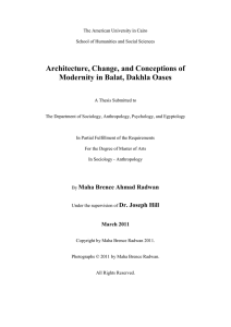 Architecture, Change, and Conceptions of Modernity in Balat, Dakhla Oases
