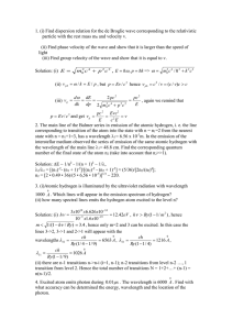 1. (i) Find dispersion relation for the de Broglie wave... particle with the rest mass m