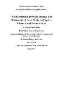 The Interaction Between Donors and Recipients: A Case Study on Egypt’s