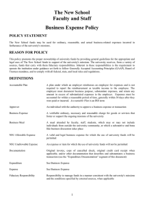 The New School Faculty and Staff Business Expense Policy POLICY STATEMENT