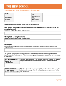 2012 Supervisor Form for Executive and Senior Staff appraisal period?