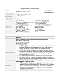 Assessment Steering Committee Meeting 11:00–11:50 WEDNESDAY, MARCH 26, 2014