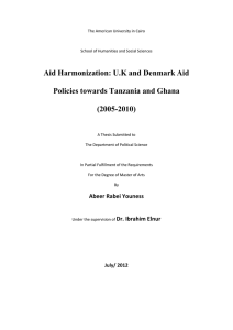 Aid Harmonization: U.K and Denmark Aid Policies towards Tanzania and Ghana (2005-2010)