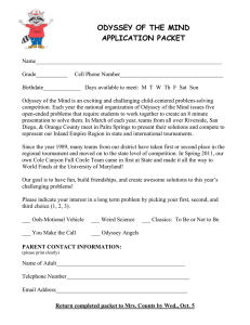 ODYSSEY OF THE MIND APPLICATION PACKET