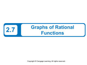 2.7 Graphs of Rational Functions Copyright © Cengage Learning. All rights reserved.