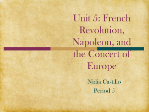 Unit 5: French Revolution, Napoleon, and the Concert of