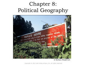 Chapter 8: Political Geography Concept Caching: Burma, Myanmar