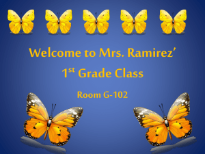 Welcome to Mrs. Ramirez’ 1 Grade Class Room G-102