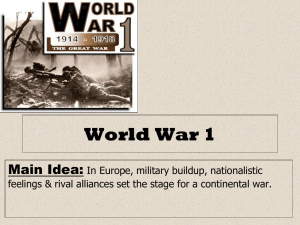 World War 1 Main Idea: