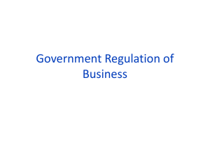 Government Regulation of Business