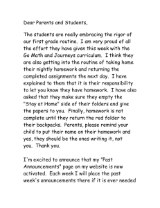 Dear Parents and Students,