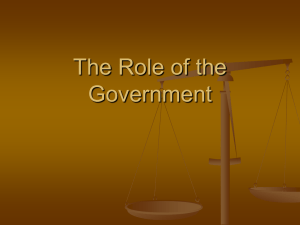 The Role of the Government