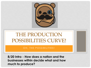 THE PRODUCTION POSSIBILITIES CURVE! businesses within decide what and how
