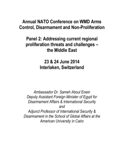 Annual NATO Conference on WMD Arms Control, Disarmament and Non-Proliferation