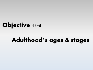 Objective 11-5 Adulthood’s ages &amp; stages