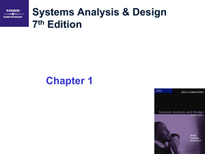 Systems Analysis &amp; Design 7 Edition Chapter 1