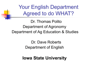 Your English Department Agreed to do WHAT?