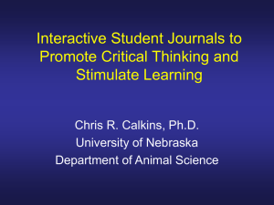 Interactive Student Journals to Promote Critical Thinking and Stimulate Learning