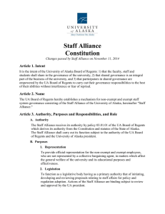 Staff Alliance Constitution Article 1. Intent