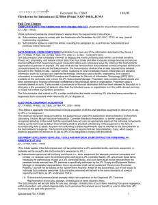 Document No. CS061 10/6/08 Flowdowns for Subcontract 1278766 (Prime NAS7-3001), JUNO