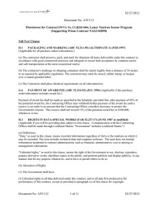 02/27/2012 Document No. ATC112 Flowdowns for Contract/