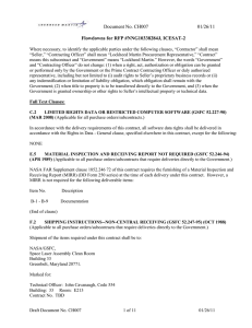 Document No. CH007 01/26/11 Flowdowns for RFP #NNG10338284J, ICESAT-2