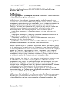 Document No. CS062 11/17/08 Flowdowns for Prime Contract DE-AC07-00SF22191, Stirling Radioisotope