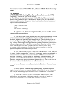 Document No. FBM003 1/1/05 Flowdowns for Contract F29601-03-C-0238, Advanced Ballistic Missile Technology