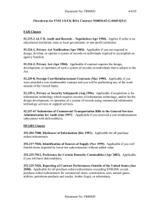 Document No. FBM020 4/4/05 Flowdowns for FY02 US/UK BOA Contract N00030-02-G-0045/QX11