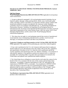 Document No. FBM046 6/15/06 Flowdowns for STRATEGIC MISSILE TECHNOLOGIES PROGRAM, Contract