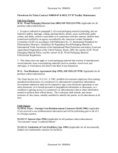 Document No. FBM054 6/21/07 Flowdowns for Prime Contract N00030-07-E-0033, FY’07 Facility Maintenance