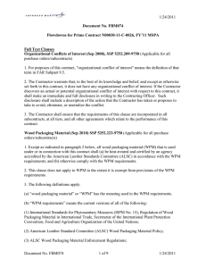 1/24/2011 Document No. FBM074 Flowdowns for Prime Contract N00030-11-C-0026, FY’11 MSPA