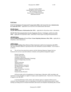 Document No. MD007 1/1/05 Document Number MD007 FAR/DFARS/Air Force Flowdowns for