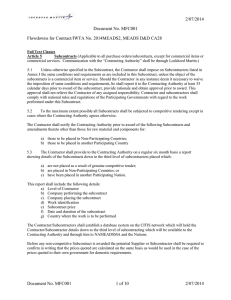 2/07/2014 Document No. MFC001 Flowdowns for Contract/IWTA No. 2014MEADS2, MEADS D&amp;D CA28