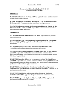 Document No. MS004 1/1/05 Flowdowns for Milstar Satellite Eng/DSCS III OSO