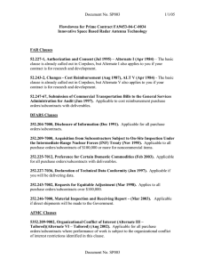 Document No. SP003 1/1/05 Flowdowns for Prime Contract FA9453-04-C-0034