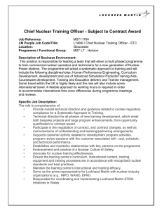 Chief Nuclear Training Officer - Subject to Contract Award