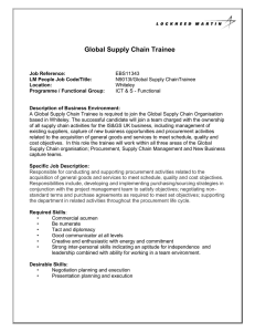 Global Supply Chain Trainee