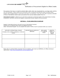 Notification of Procurement Eligible for Offset Credits