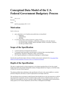 Conceptual Data Model of the U.S. Federal Government Budgetary Process Motivation