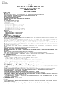 COMPUTER CONTROLLED AIR CONDITIONING UNIT THAAAC TENDER SPECIFICATIONS