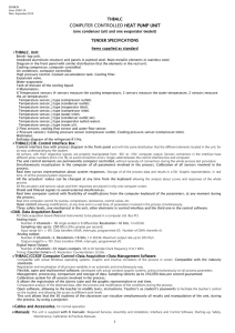 COMPUTER CONTROLLED HEAT PUMP UNIT THBALC TENDER SPECIFICATIONS