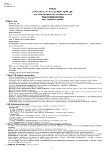 COMPUTER CONTROLLED HEAT PUMP UNIT THBLAC TENDER SPECIFICATIONS