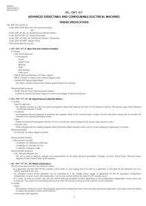 AEL-EMT-KIT ADVANCED DISSECTABLE AND CONFIGURABLE ELECTRICAL MACHINES  TENDER SPECIFICATIONS