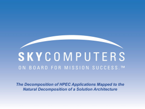 The Decomposition of HPEC Applications Mapped to the