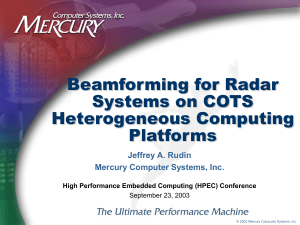 Beamforming for Radar Systems on COTS Heterogeneous Computing Platforms